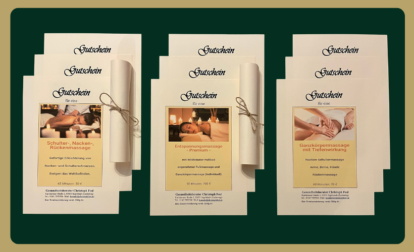 Massage Gutschein Karlskron München Christoph Fesl